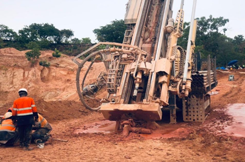 Drilling taking place on one of Seventy Ninth Groups concession sites in Guinea 